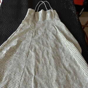 En Saison Green and White Checkered Dress